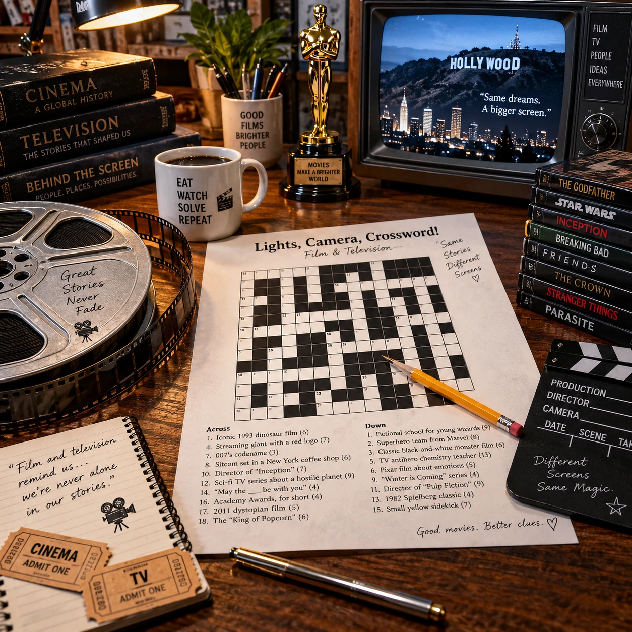 Cómo diseñar crucigramas temáticos sobre cine y televisión
